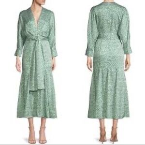 Revolve Significant Other Size 8 Lexi Printed Knot Front Maxi Dress Ditsy Green